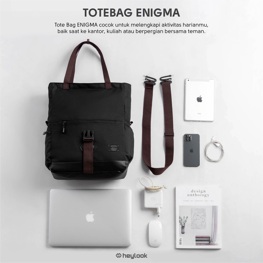 TOTE BAG ENIGMA TAS SELEMPANG LAPTOP TAS MULTIFUNGSI PRIA TAS JINJING