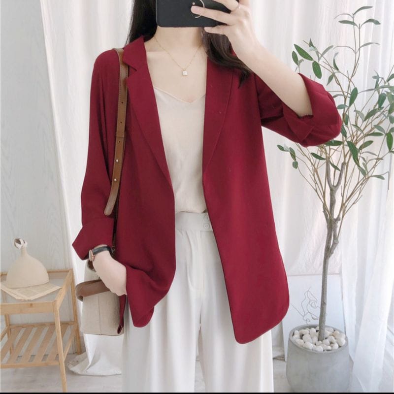 Blazer Korean Wanita Blazer Basic Kasual/Formal Size M-L-XL Terkini