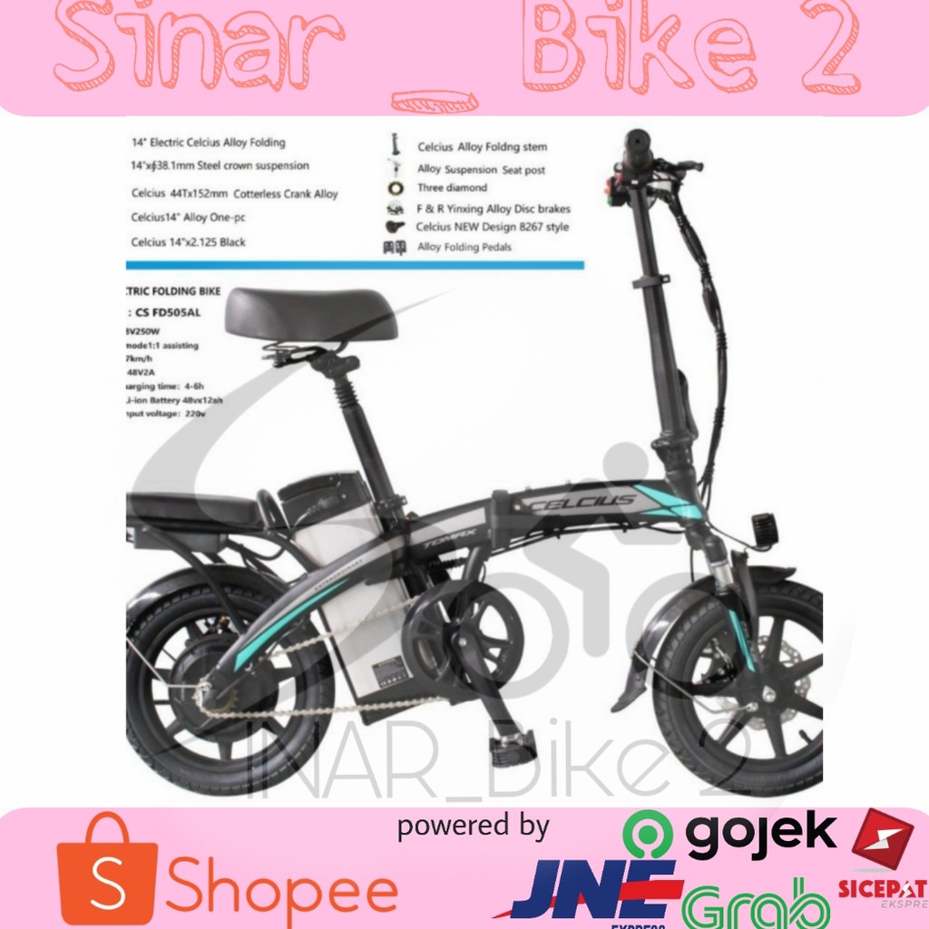 Electric Folding Bike 14Inch Cs Fd 505Al 48Volt