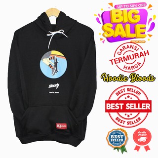 SWEATER HOODIE DISTRO PRIA SWITER BLOODS SKATE HITAM SIZE