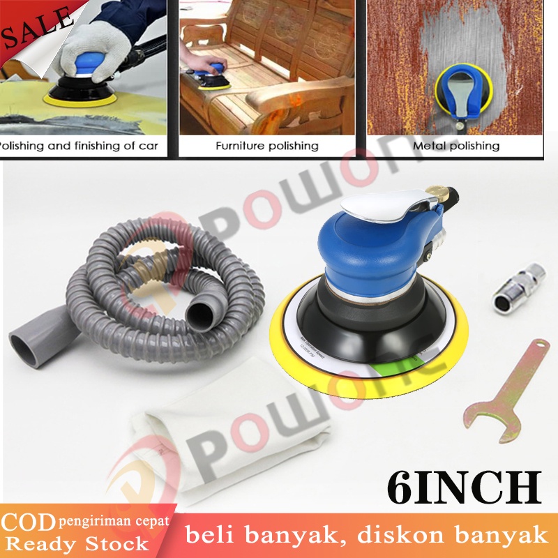 10000rpm Pneumatic Random Vacuum Air Sander Pneumatic Sander Self-Vacuum Palm Orbital Sander Grinder