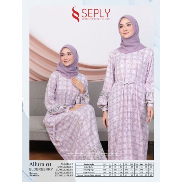 SEPLY GAMIS ALLURA 01 MAUVE MIST ALLURA 01 ELDERBERRY ALLURA 01 BRUSH PINK GAMIS ALURA 01 SEPLY