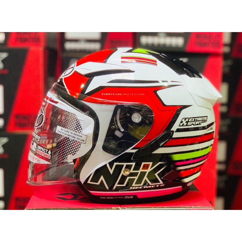 HELM NHK R1 RAINBOW WHITE RED