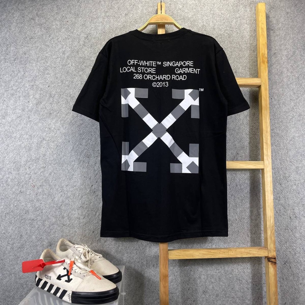 KAOS TSHIRT OFF WHITE X SINGAPORE LENGAN PENDEK MIRROR FULLTAG