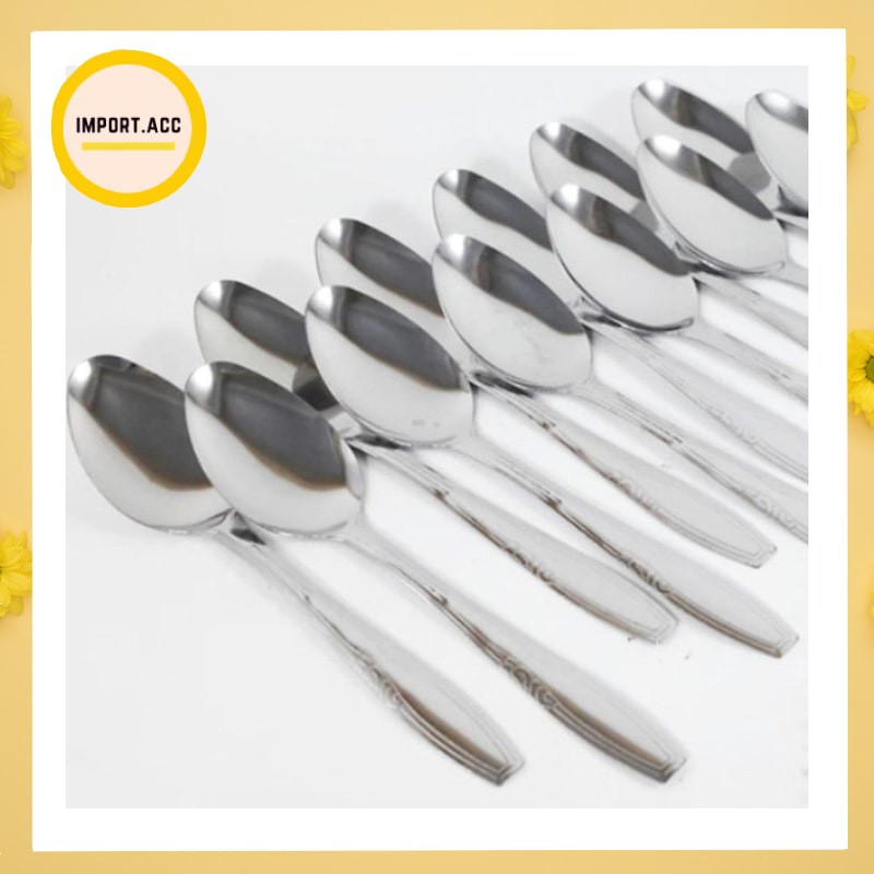 Sendok Stainless / Sendok Makan / Sendok 18gr Murah / Sendok isi 12 pcs / Spoon [Import]