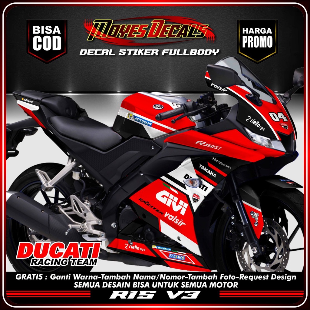 Decal R15 V3 Ducat Decal Yamaha R15 Fullbody
