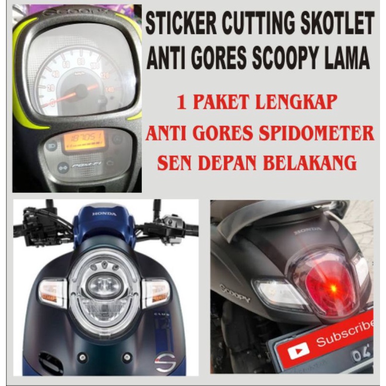 stiker cutting variasi skotlet transfaran spidometer dan sen motor scoopy lama