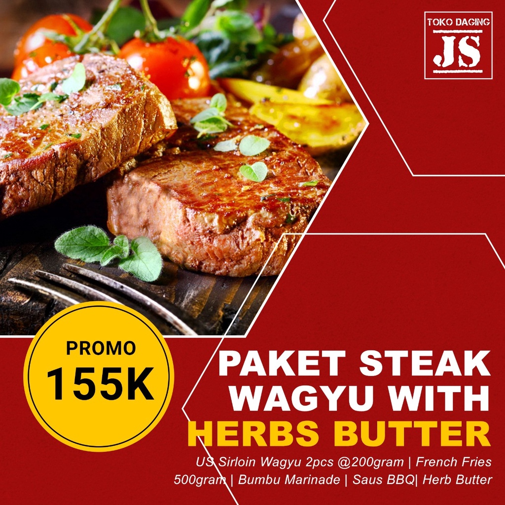 

PAKET STEAK WAGYU WITH HERBS BUTTER