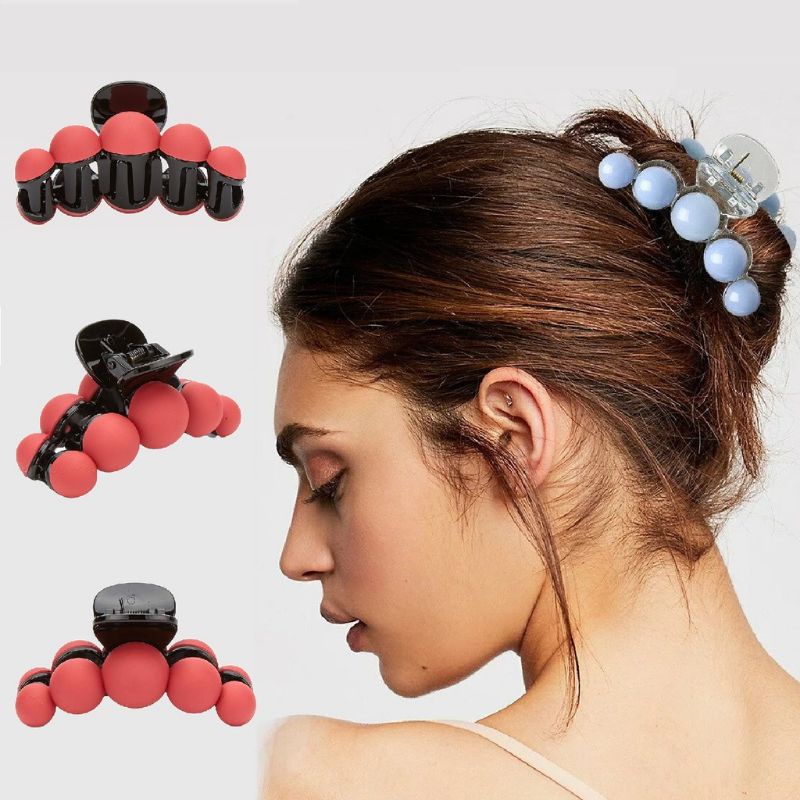 Jedai Doff 7cm Jepit Rambut Salon Korea Matte Model Mutiara Bulat Pearl Matte Hair Claw Clips