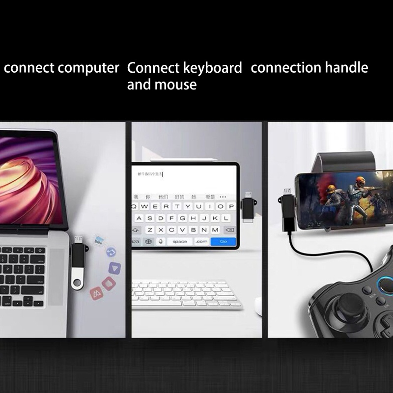 Vivi 2 in 1 Adapter Konektor Konverter OTG Micro USB Tipe C Male Ke USB 3.0 Female Bahan Aluminum Alloy Untuk Handphone / Tablet