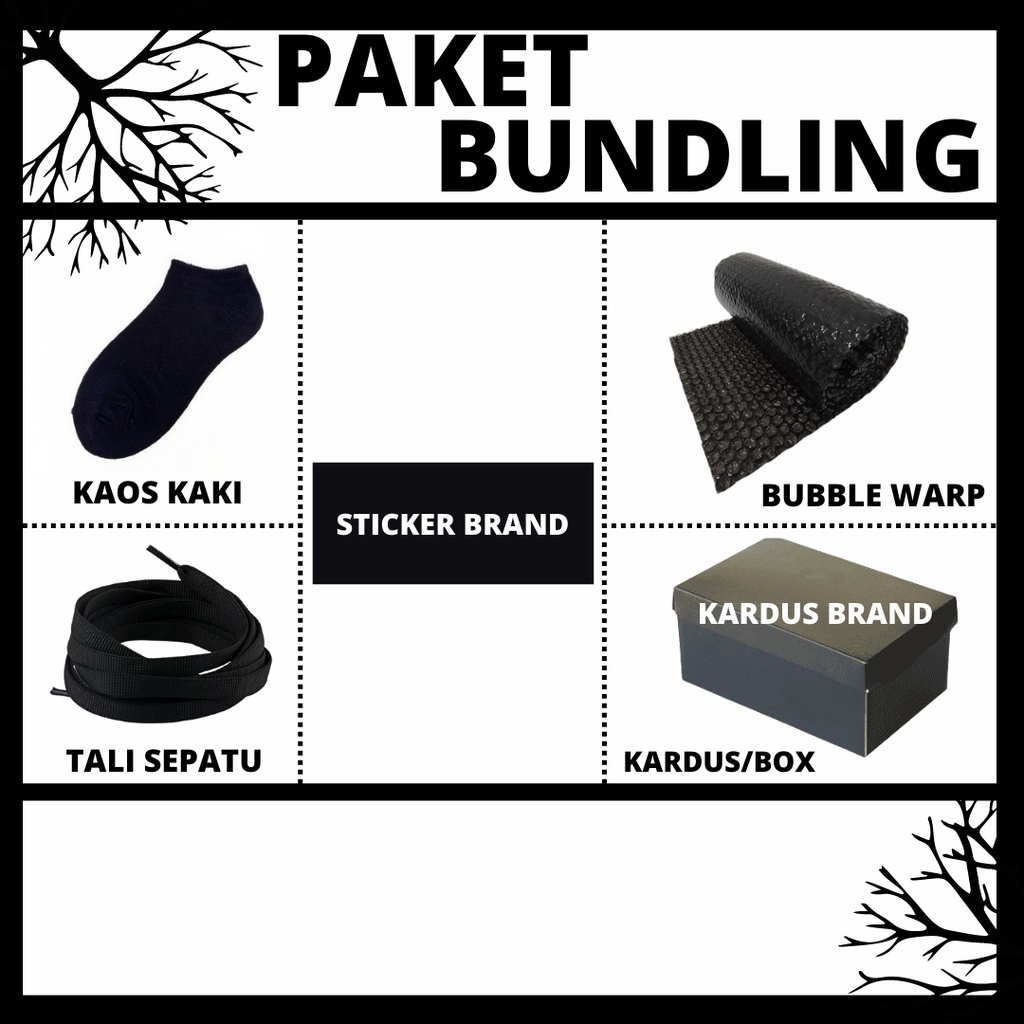 TALI SEPATU + KAOS KAKI + BUBBLE WARP + STICKER + BOX