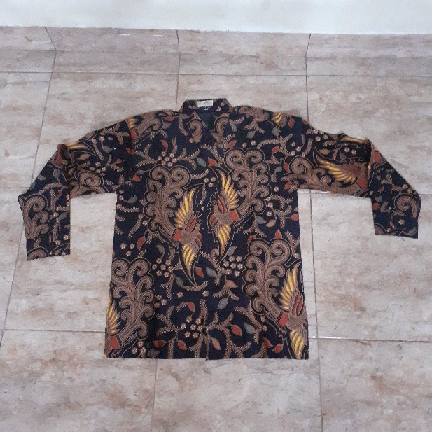 Atasan Kemeja Batik Pria Lengan Panjang Premium Batik Aluna Modern Keraton Solo Furing Terlaris