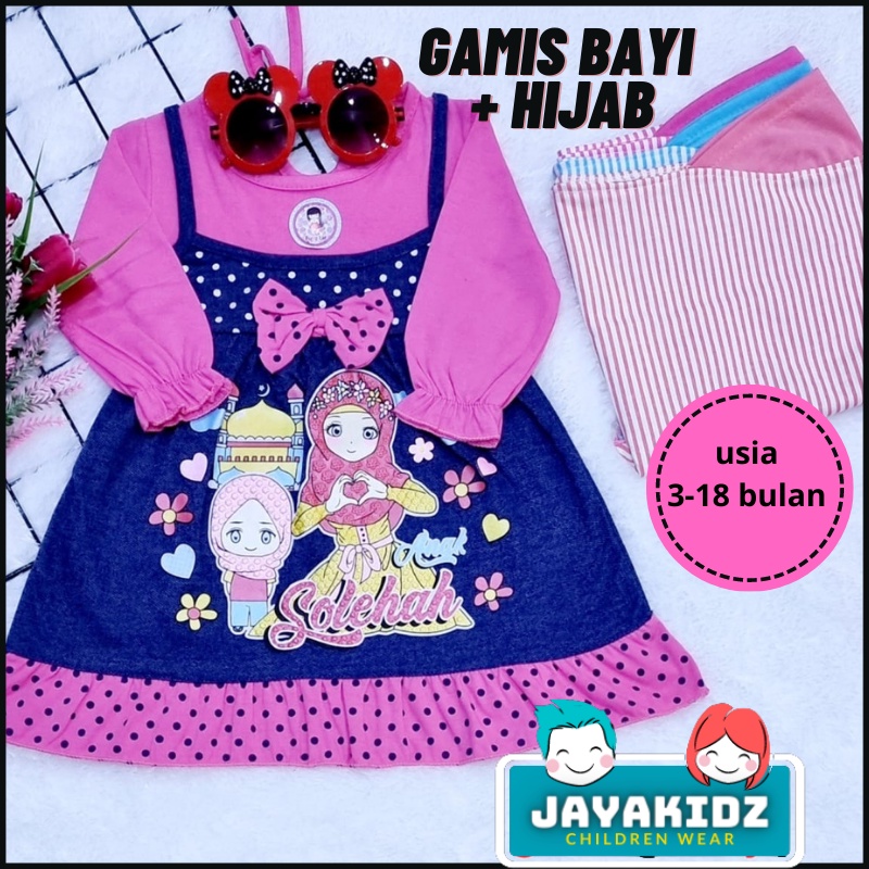 Baju Gamis Anak Bayi Perempuan Usia Baby 0 3 6 12 Bulan - Setelan Baju Muslim Bayi Perempuan Cewek Umur 0 6 12 Bulan 1 Tahun Lucu-8