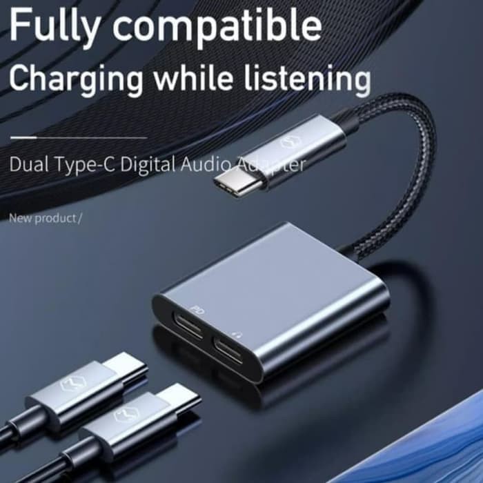 MCDODO CA-7550 AUDIO ADAPTER TYPE C TO TYPE C CHARGING + AUDIO + CALL