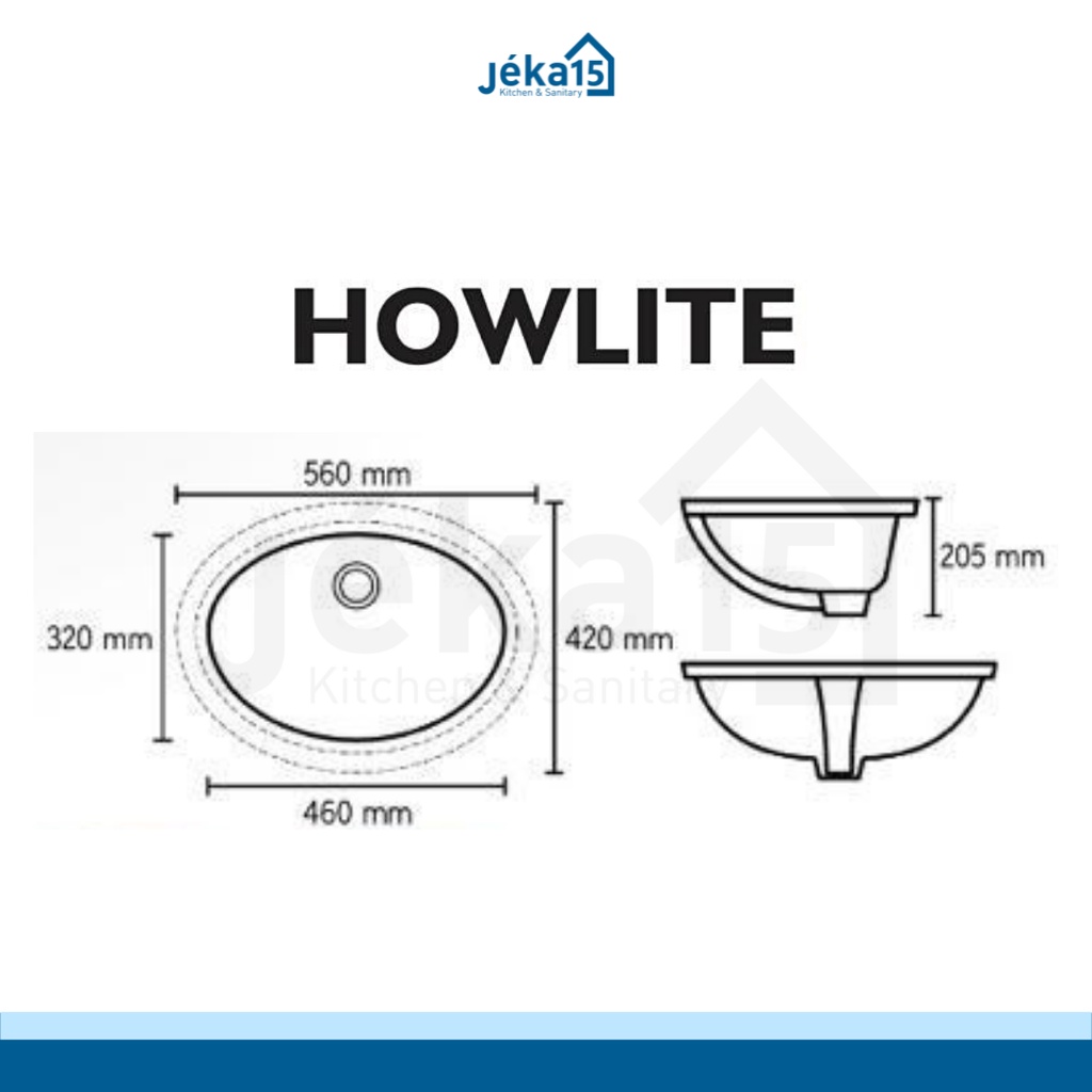 TRILLIUNWARE HOWLITE WASTAFEL UNDER COUNTER BULAT MODEL HOTEL