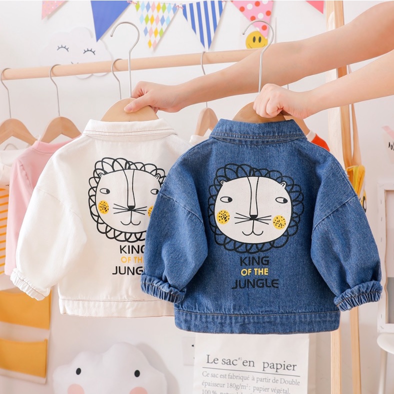 J20 NEW Jaket jeans bayi / anak import motif singa