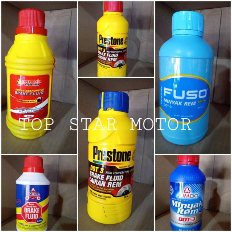 Minyak Rem Oli Rem 300ml Dot 3 Prestone Petroasia ONE SOE JUMBO Warna MERAH / PUTIH MOBIL / MOTOR