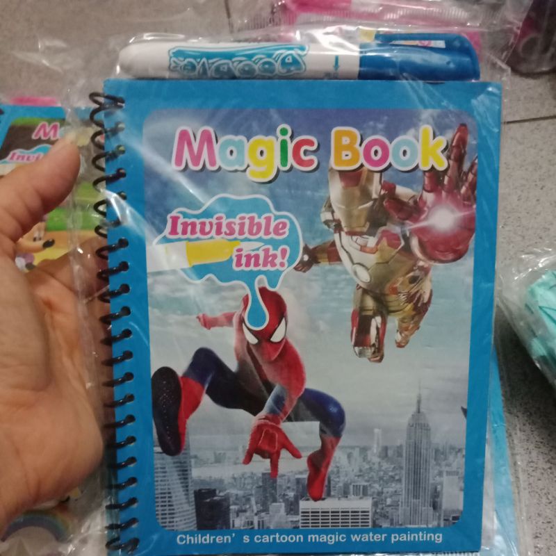 LYSASHOP - MAGIC WATER BOOK / BUKU AJAIB MEWARNAI ANAK GAMBAR MAINAN EDUKASI ANAK-Spiderman