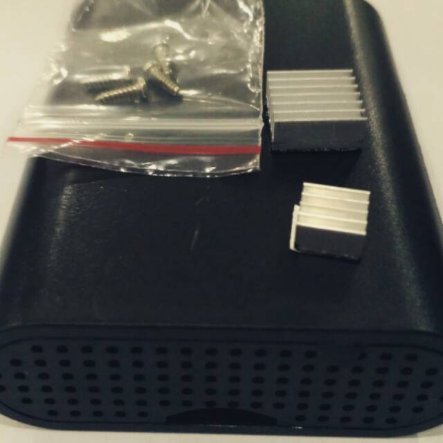Casing Pi Box ABS Case Raspberry Pi 3 + 2pcs Pure Aluminum Heat Sink
