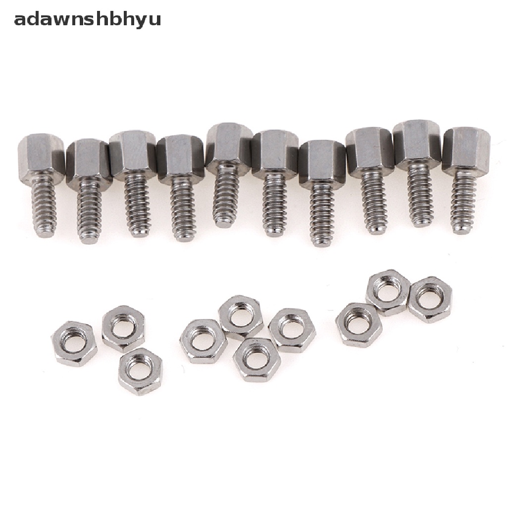 Adawnshbhyu 10set 5+7mm Kop Plat Bracket Stud Baut &amp; Mur Mur Sekrup D-Sub VGA serial