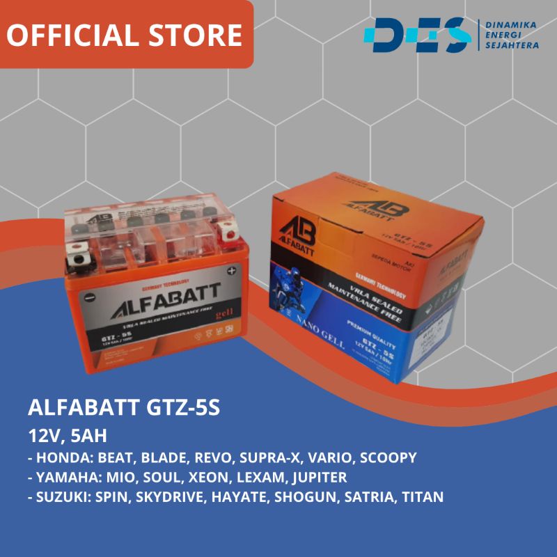 Accu Alfabatt GTZ-5S/Aki Motor Gel