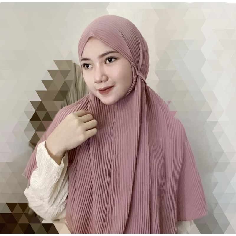 BERGO MARYAM PLISKET / BERGO PLISKET TALI PREMIUM / bergo maryam plisket lidi