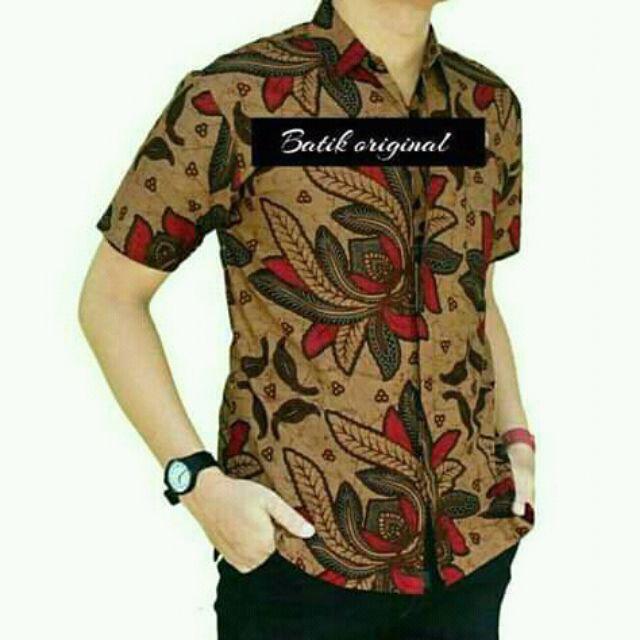 Diskon Bswart Batik Hrb026 Kenongo Hem Pendek Padi Pekalongan M L Xl Batik Pria Murah Modern Grosir