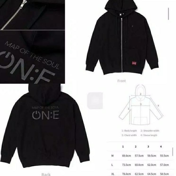Jaket Hoodie Jumper Zipper BTS Map Of The soul ONE NEw (KODE 6108)