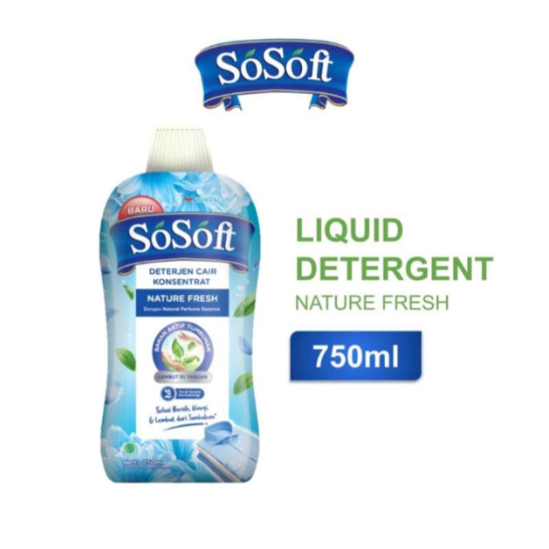 Jual So soft Detergent cair 750ml Shopee Indonesia