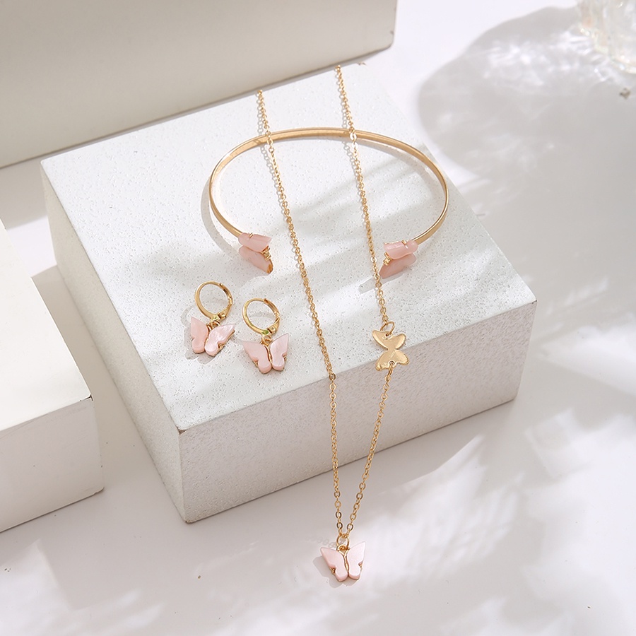 Set Kalung Dengan Liontin Kupu-Kupu Bahan Alloy Untuk Wanita