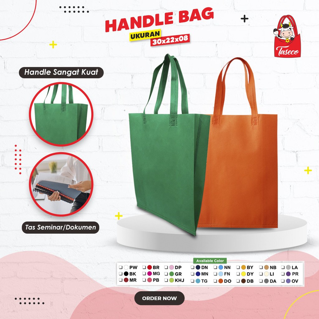 

[BISA SABLON] TASECO Tas Spunbond Polos Custom Tas Dokumen Tas Seminar Tas Souvenir Tebal Ukuran HSH 30x22x8