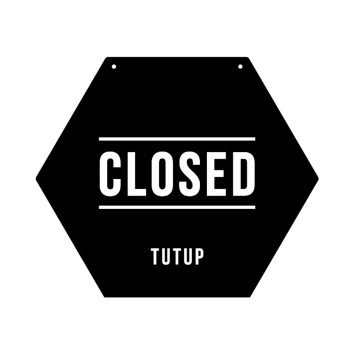 Open Closed | Akrilik Hexagonal | Sign Board