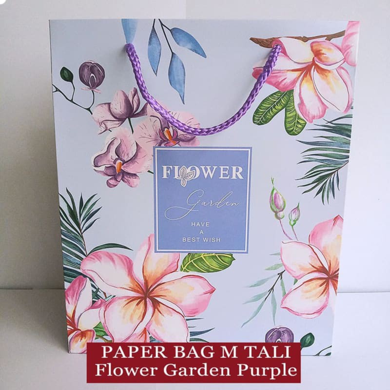 Paper Bag Tali Motif / Tas Kertas Kado / Tas Ultah - M Flower
