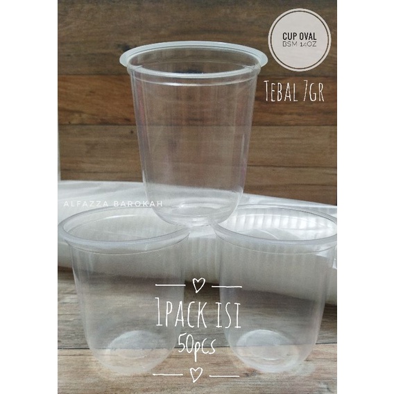 Cup Plastik Oval / Gelas Plastik Merk BSM