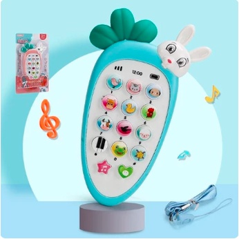 Baby Toy Phone Carrot Telpon Mainan Bayi Wortel Telepon Bayi Baby Children's Music Phone Mainan telpon bunyi Mainan Handphone mainan hp anak bayi edukasi bentuk Wortel Mainan Anak Laki Laki Perempuan Mainan Bayi Viral Mainan Anak Pintar Perkembangan Anak