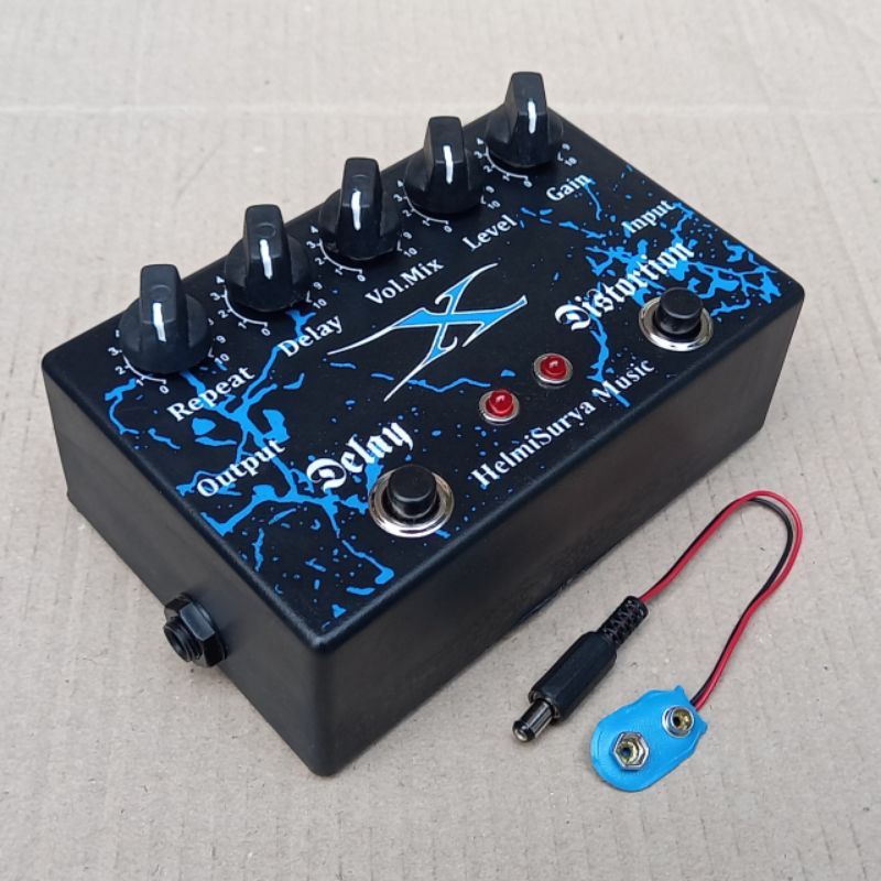 Efek gitar X distorsi delay double plus Adaptor