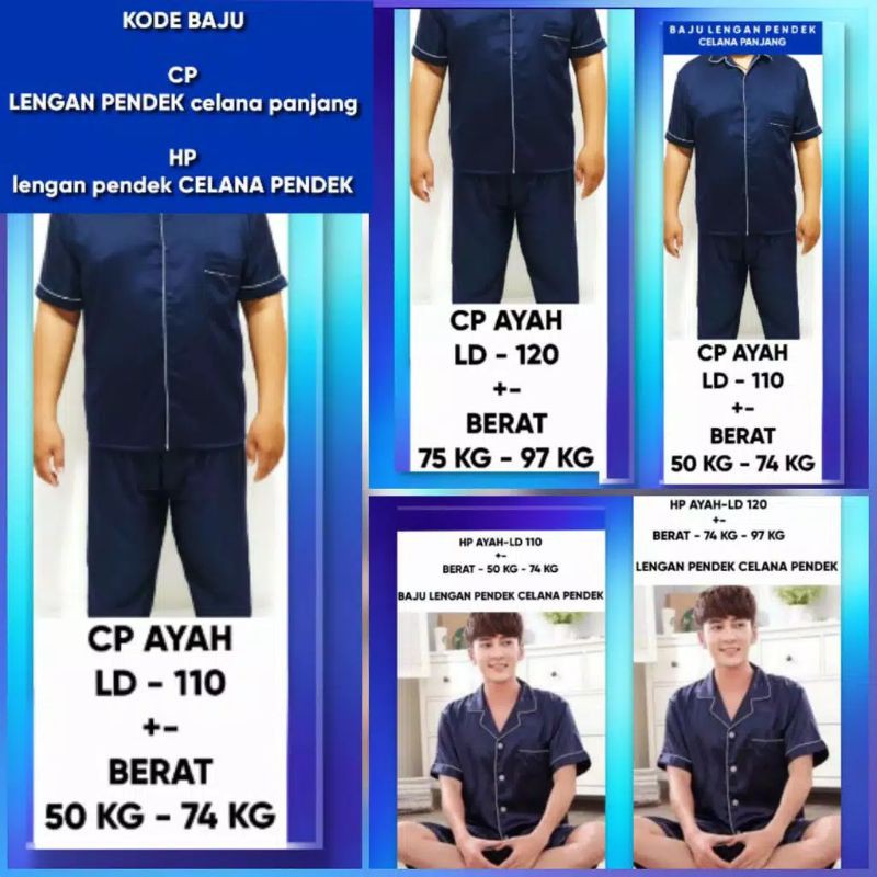 pajamas pasangan suami istri couple / cowok cewek Piyama baju tidur satin polos lengan pendek