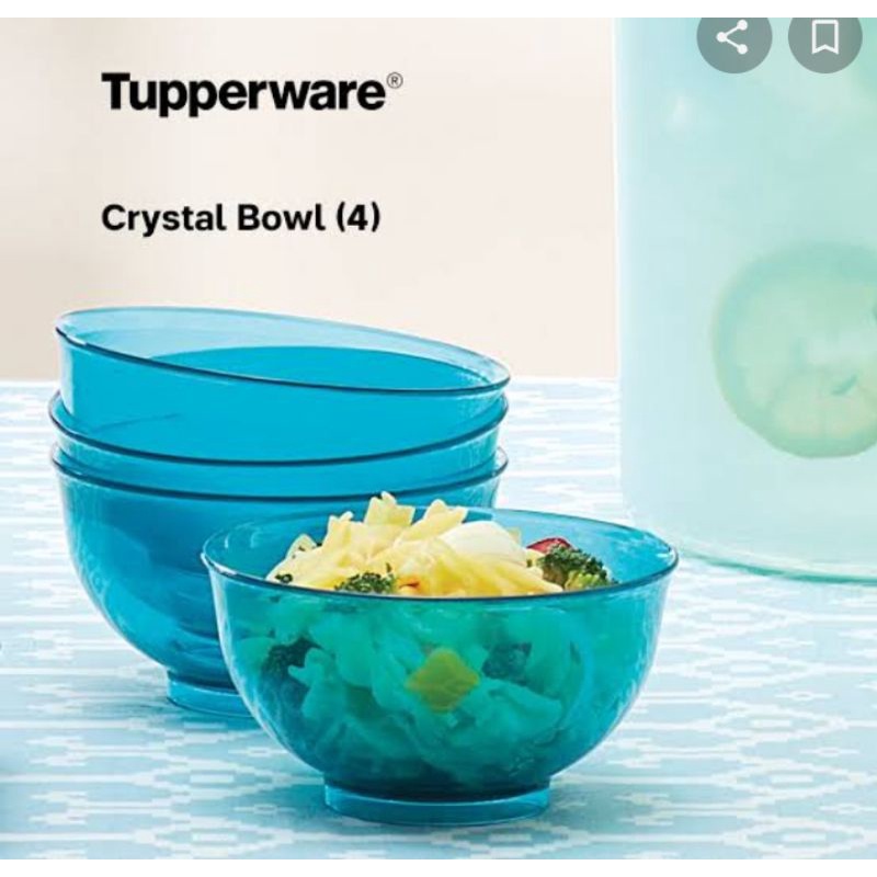 Crystal bowl tupperware set / mangkok kristal tupperware isi 4