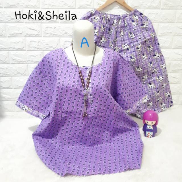 Jumbo LD120 C3/4 Baju Tidur Piyama Hoki dan Hoki&Sheila Fit XXL