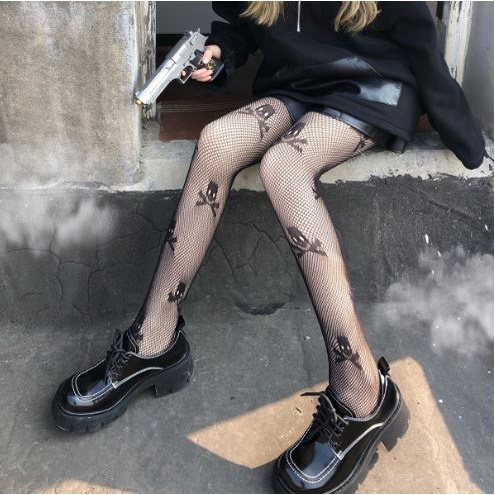 PH-36 Pantyhose Gothic Tengkorak Lolita Cosplay Stoking Kaos Kaki Socks