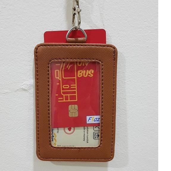 

Lanyard Mika ID Card Holder Plastik Bolak Balik ID Card Name Tag Kulit Dua Sisi Transparan Kulit PU .,