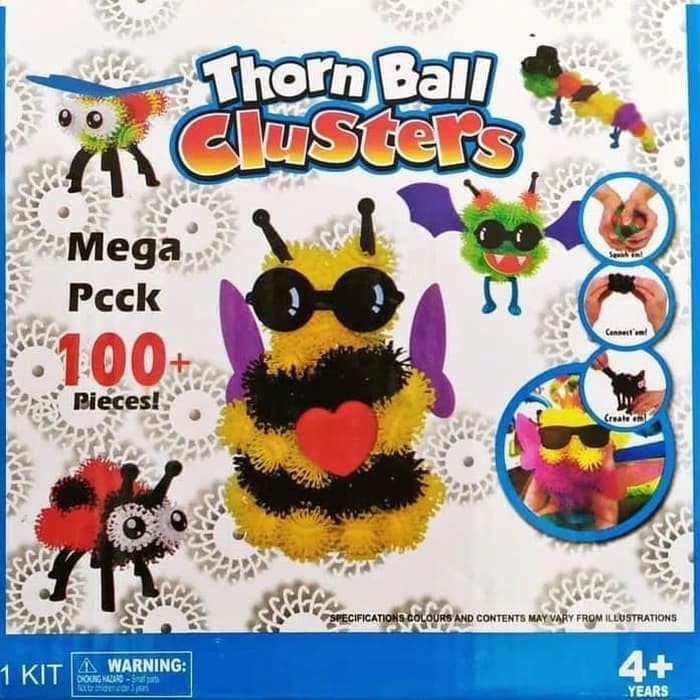 BUNCHEMS THORN BALL CLUSTERS MEGA PACK ISI 100 PCS MAINAN EDUKASI