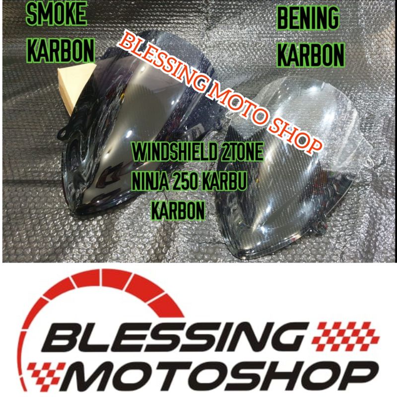 windshield ninja 250 karbu visor carbon ninja 250R karbu visor ninja