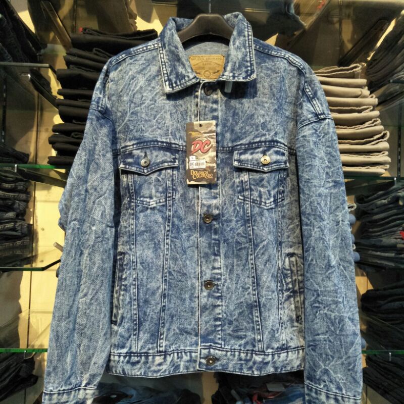 DC original jaket jeans wash pria wanita