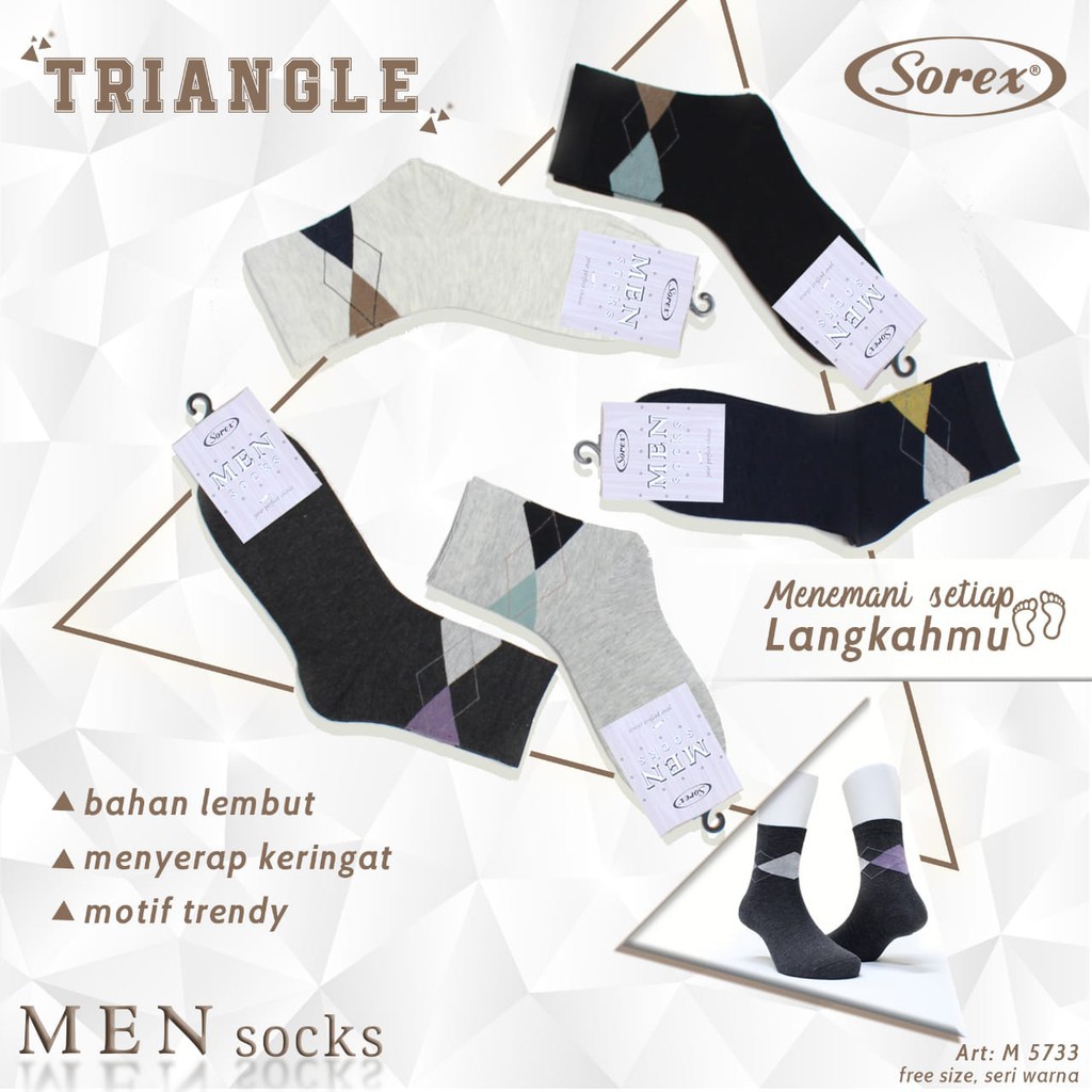 KAOS KAKI FORMAL LAKI LAKI SOREX M5733 - Man Sock Resmi - Mens Basic Socks