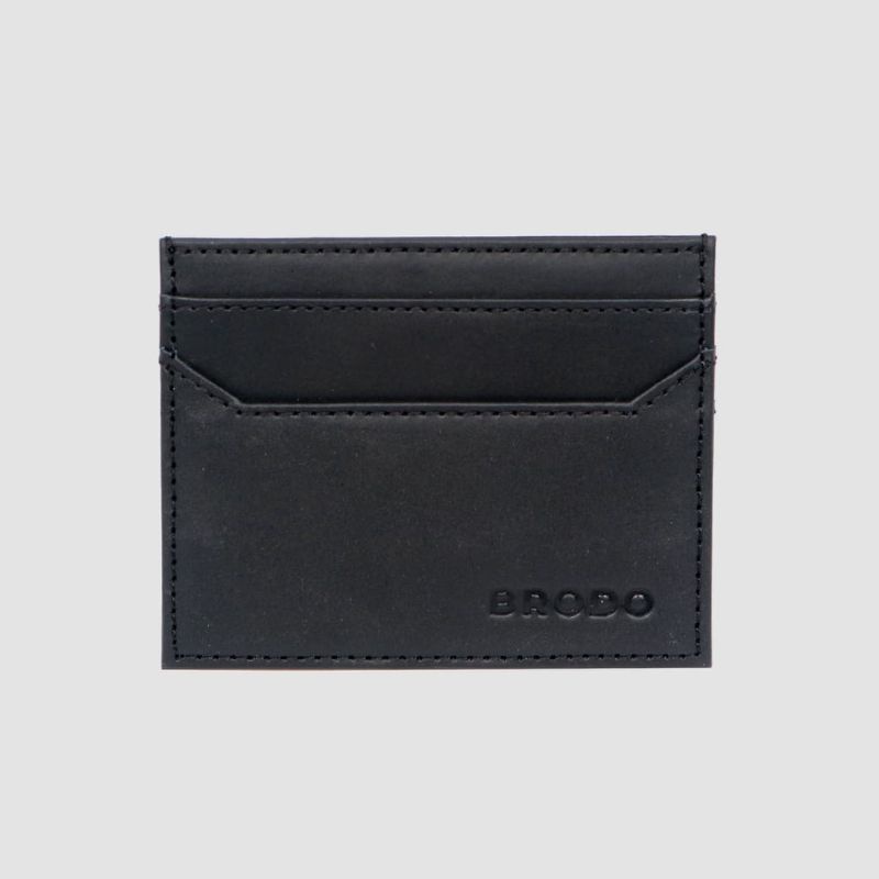 BRODO ORIGINAL* BEST SELLER*-DOMPET KARTU TAFFO LEATHER CARD HOLDER BLACK