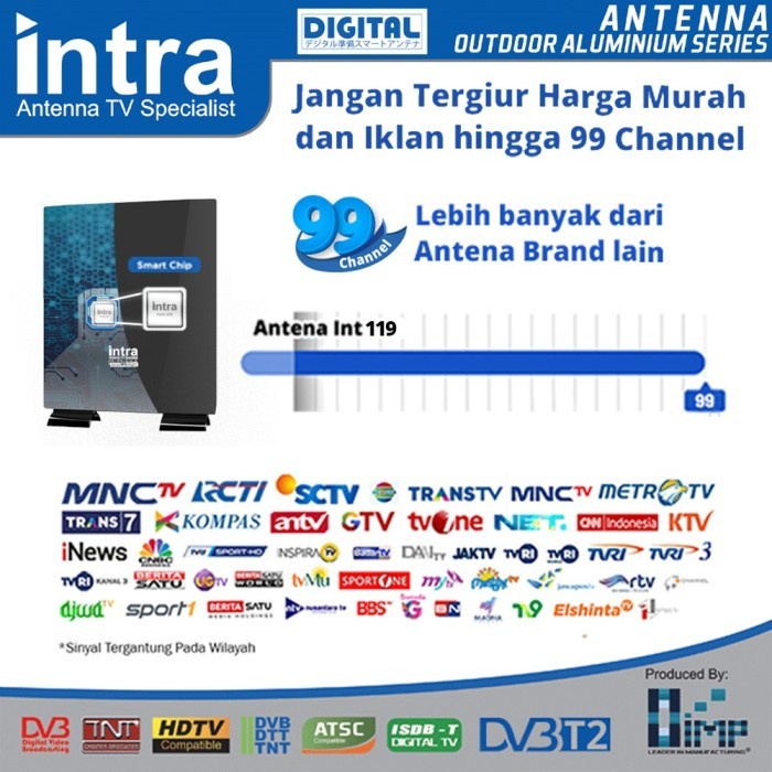 Antena Tv Luar Dalam Intra INT-119 Bisa 2 Tv Digital Analog Original