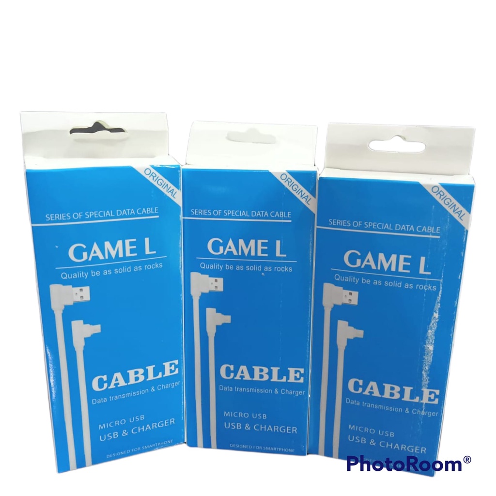 Kabel Charger Micro TYPE L 2.4A FAST CHARGING Data Kabel GAMER Android Kabel Casan V8 Tipe L 120cm