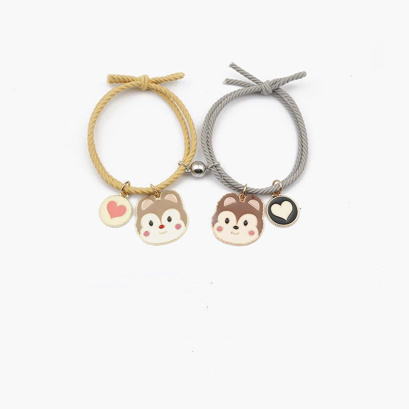 2 Pcs Sepasang Gelang Tali Karet Magnet Desain Astronot Kuromi Cinnamoroll Untuk Pria Dan Wanita Gelang Magnet/1 Pasang Gelang-5