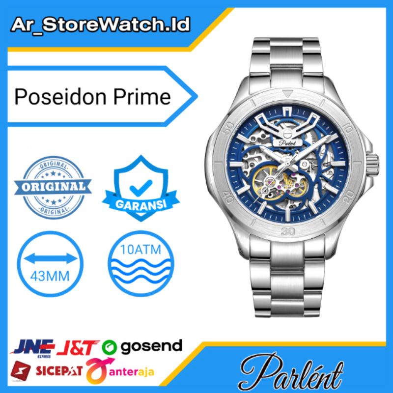 Jam Tangan Automatic Pria Parlent Poseidon Prime Highclass Stainless Steel